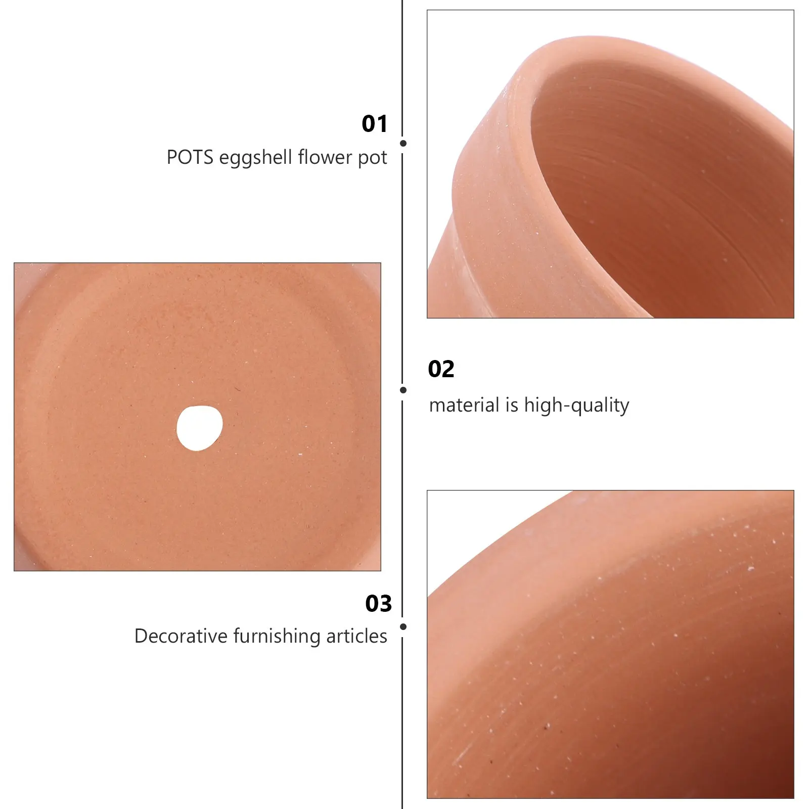 10Pcs 5.5x5cm Terracotta Succulent Pots Smooth Clay Planters with Drainage Holes Ideal for Seedlings Mini Gardens School