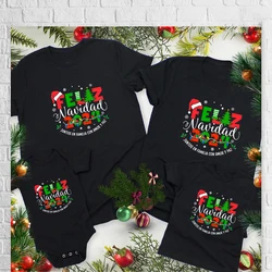 Merry Christams 2024 Family Matching Ouftits Mom Dad Kids T-shirts Baby Romper Xmas Family Shirt Feliz Navidad Clothes