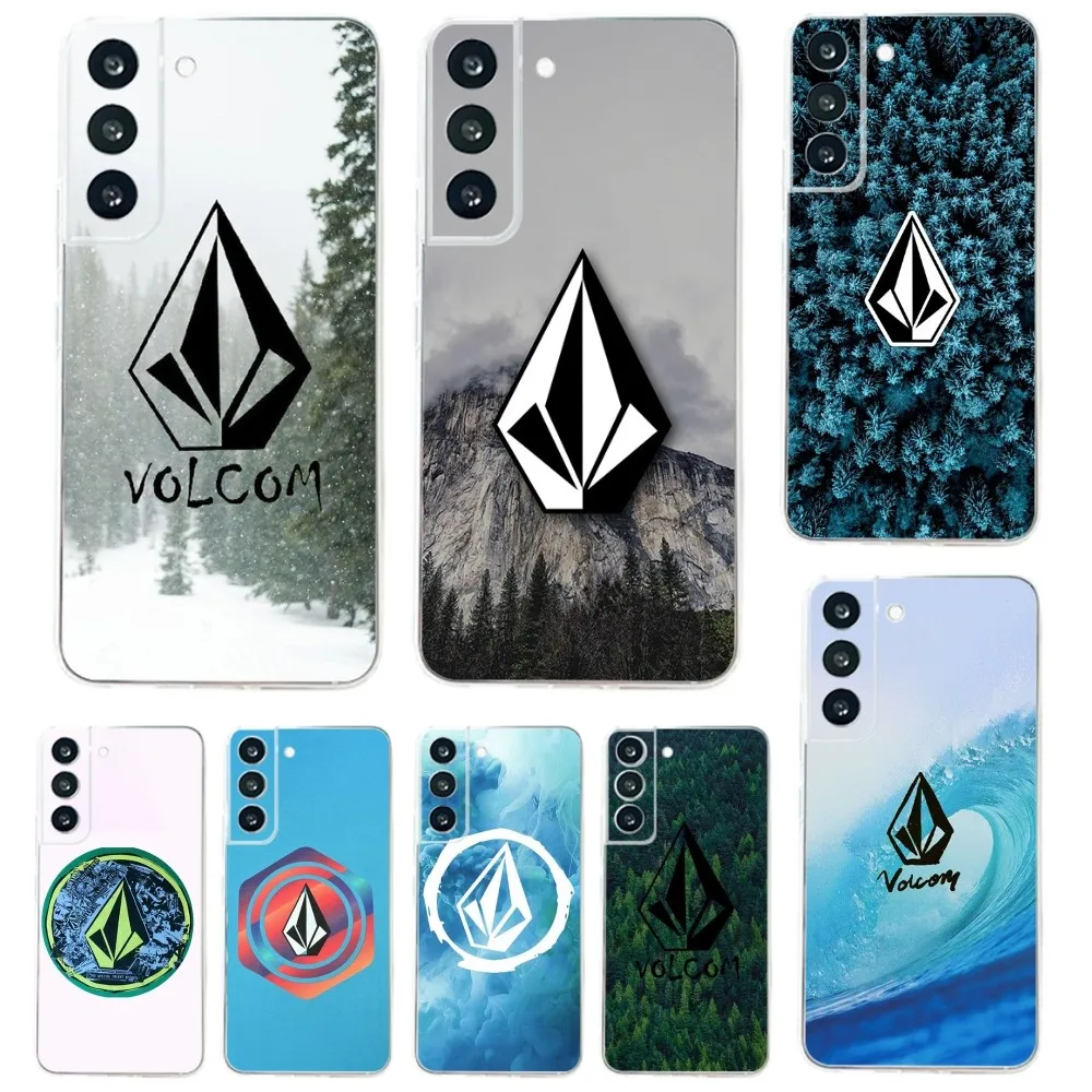 L-Luxury V-VOLCOM-S Sport Style Phone Case For Samsung Galaxy A71,70,52,51,40,31,A50,30S,21S,Note20ultra Transparent Cover