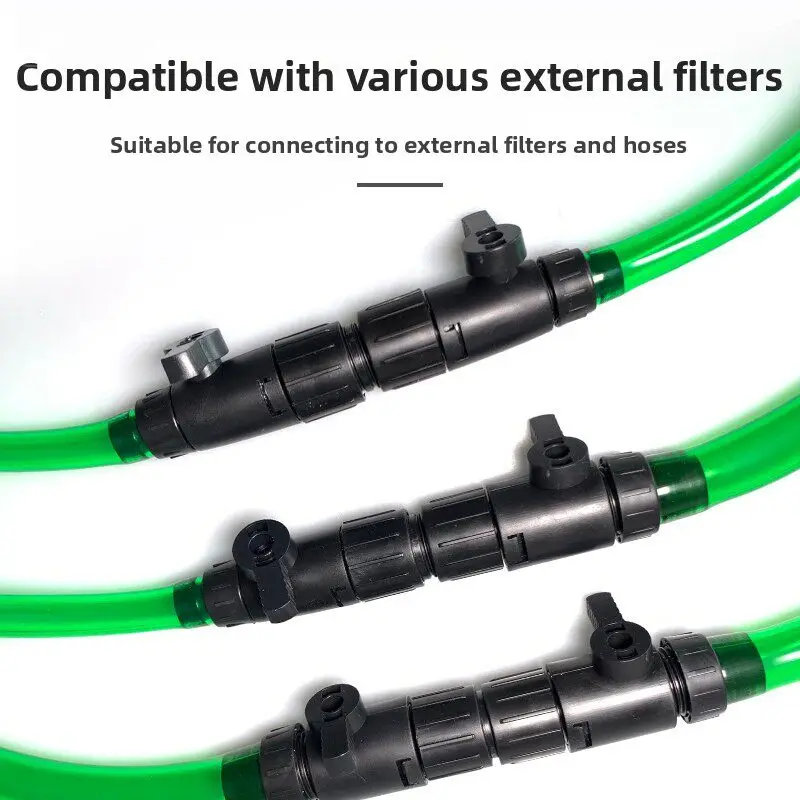 Aquarium Filter Canister Inlet Outlet Quick Connect Fitting with Valve for 3/4 Hose 12/16mm Adapter Water Pipe Quick Release Pro