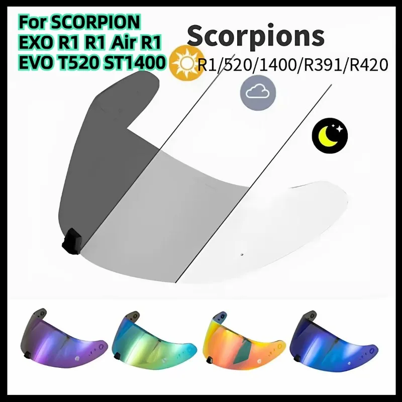 For SCORPION EXO R1 Air EVO T520 ST1400 Helmet Visor Viseira Capacete Sunscreen Anti Fog Lens Windproof,Helmet Visor