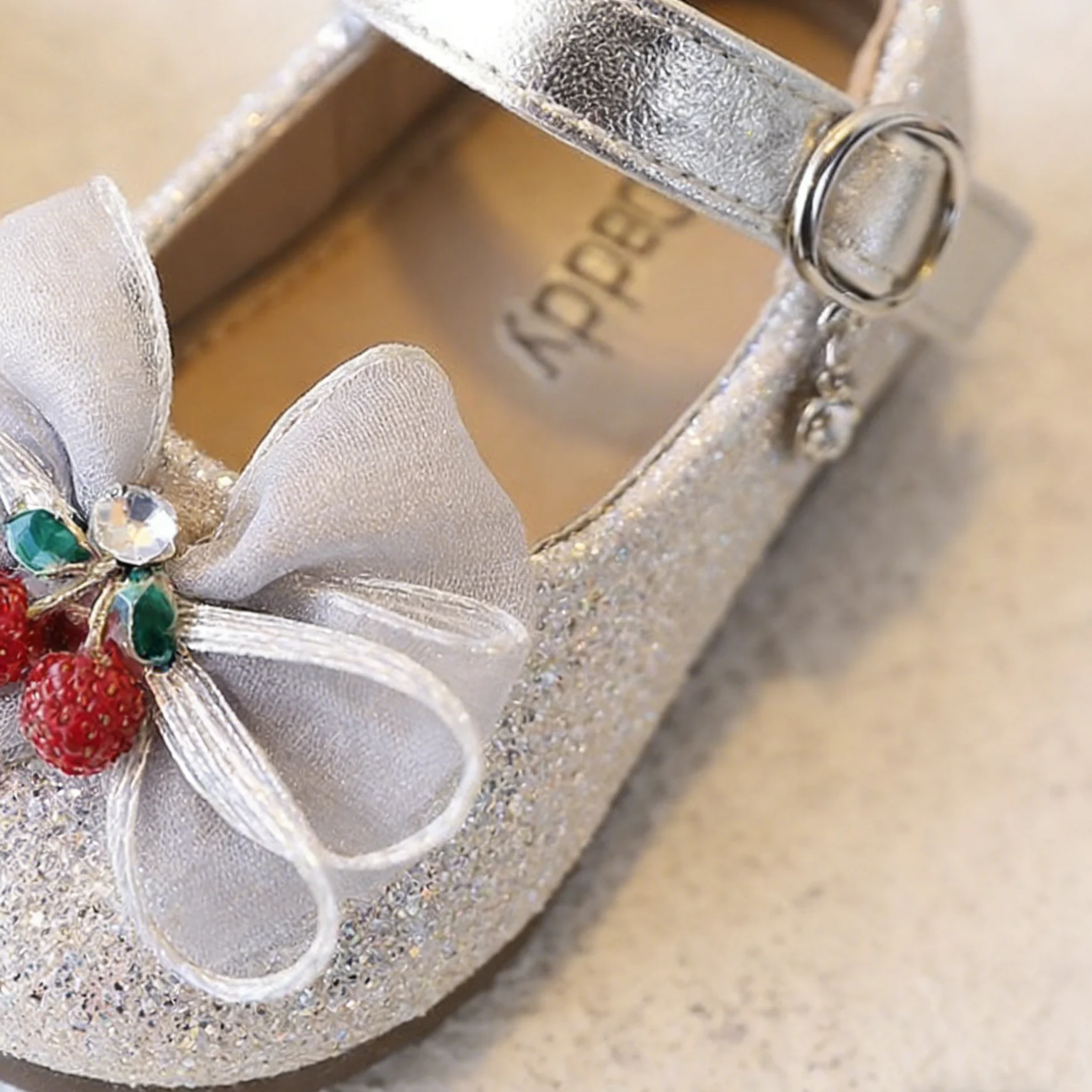 

Kids'Casual Shoes PU Leather Spring Cartoon Bow Spring Shoes For Girls Anti-slip Soft Bottom Breathable Gold Silver Size 23-34