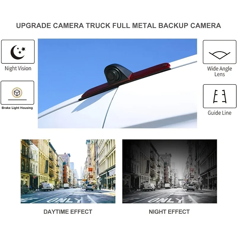 3rd High Brake Light Parking Reverse Camera for Ford Transit MK7/MK8/V363/V636/F150/F250/F350 (2014-2019) – CCD, Easy Mounted