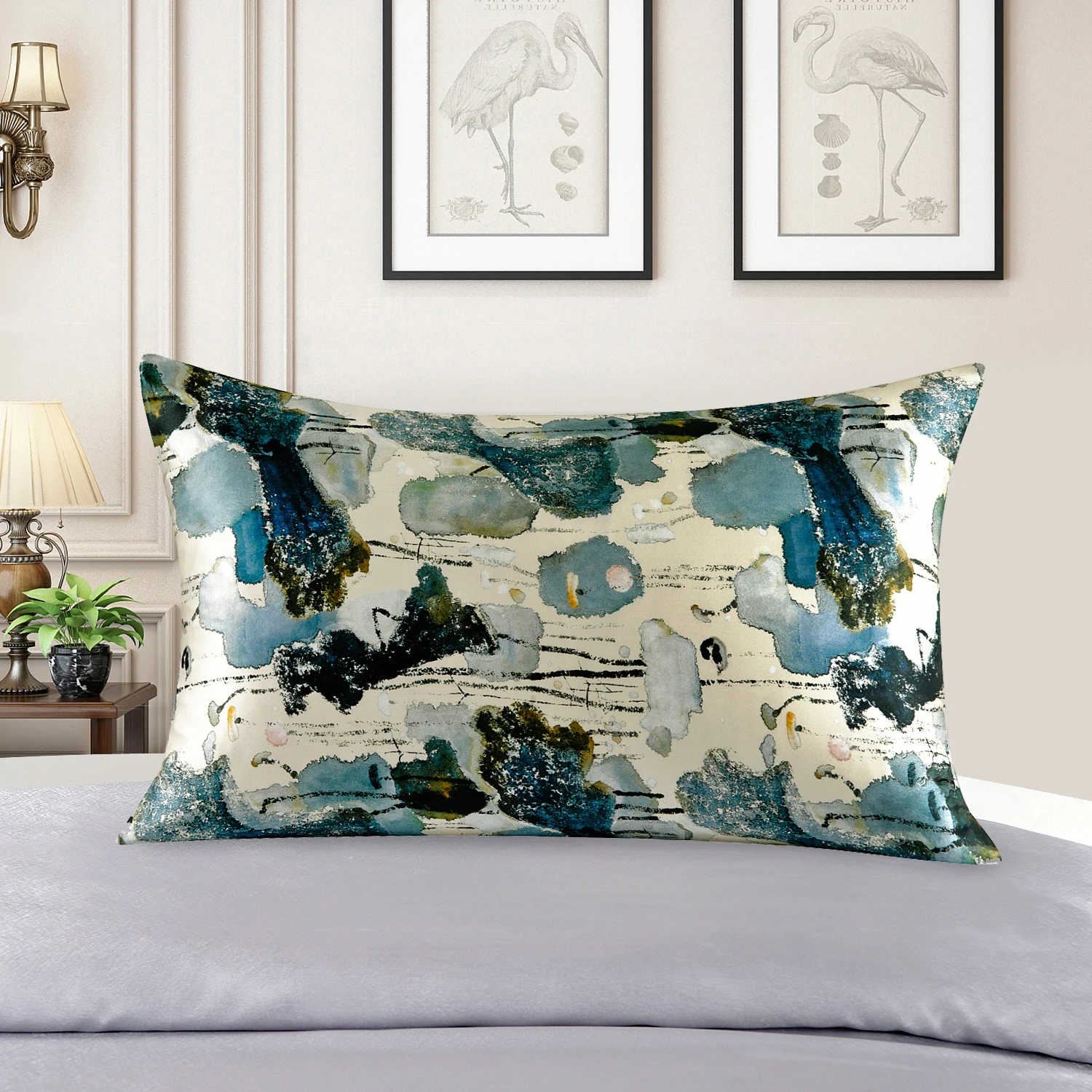 Silk Pillowcase With Zipper Printed Color Comfortable Size Can Be Customized Pillow Case