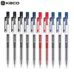 Kaco 10Pc/Lot Gel Pen Press Ballpoint Pens 0.5MM Color Ink Caneta ручка Large Capacity Write for Office School Supplies