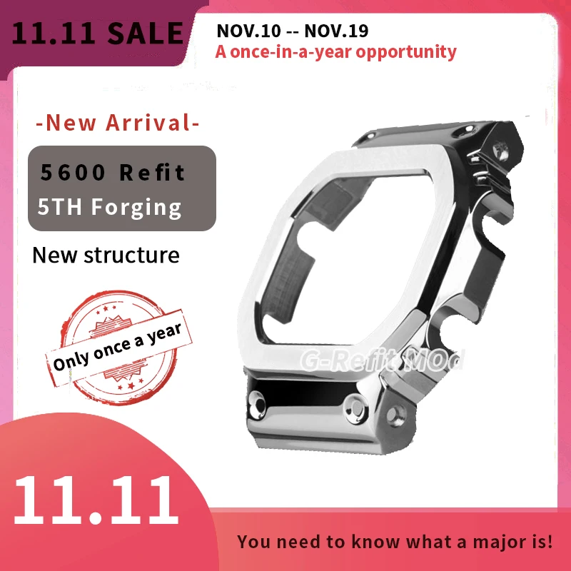 G-refit DW5600 G5600E GWB5600 GWM5610 lunette de montre 5610 boîtier de bracelet 316 bandes de ceinture argentées en acier inoxydable bracelets de montre avec outils