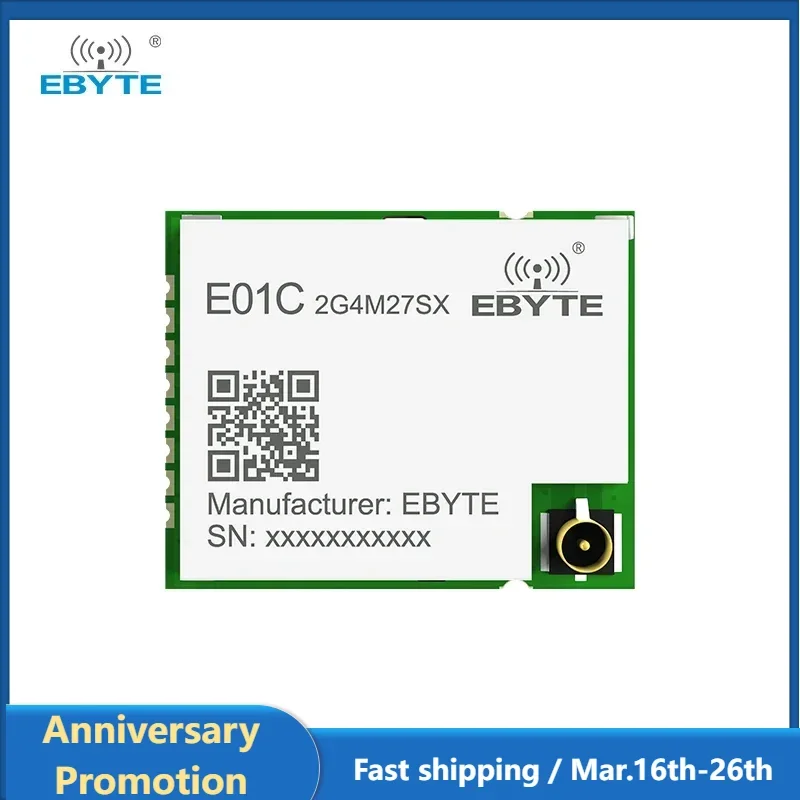 Si24R1 Ci24R1 RF Module 2.4GHz EBYTE E01C-2G4M27SX 500Mw IPEX Antenna 4km SPI SMD Wireless Module High Power Small Size