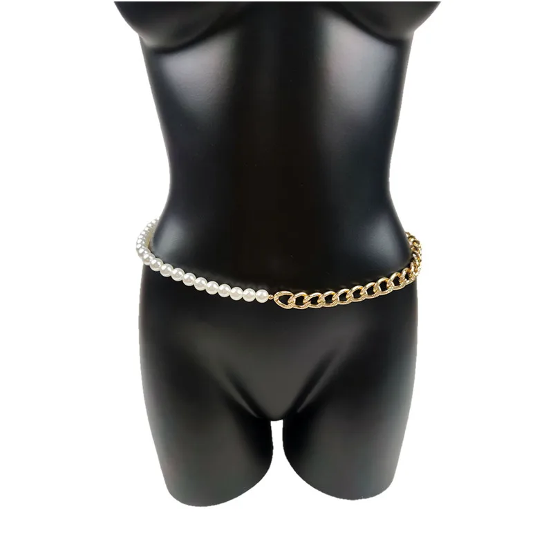 Peal Waist Chain Body Chain Top Body Jewelry for Women Fashion Cross Chest Chain Bikini Sexy Bra Dress Bead Festival Accessories - view 2