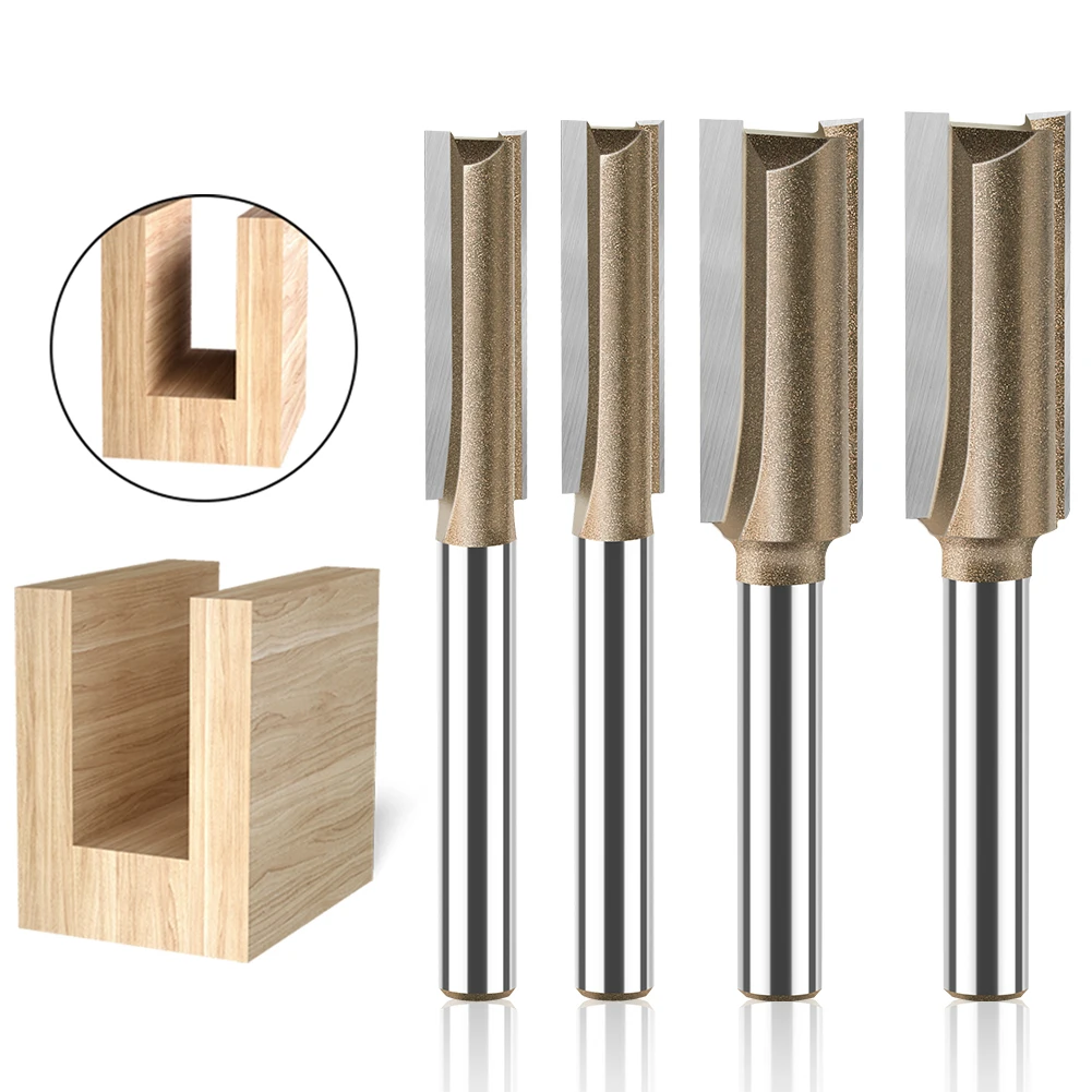 1 Stück 6mm Schaft CNC Fräser, gerader Einzel- und Doppelklingen-Hobelfräser aus Wolframkarbid, Holzbearbeitungswerkzeug – Detail 2