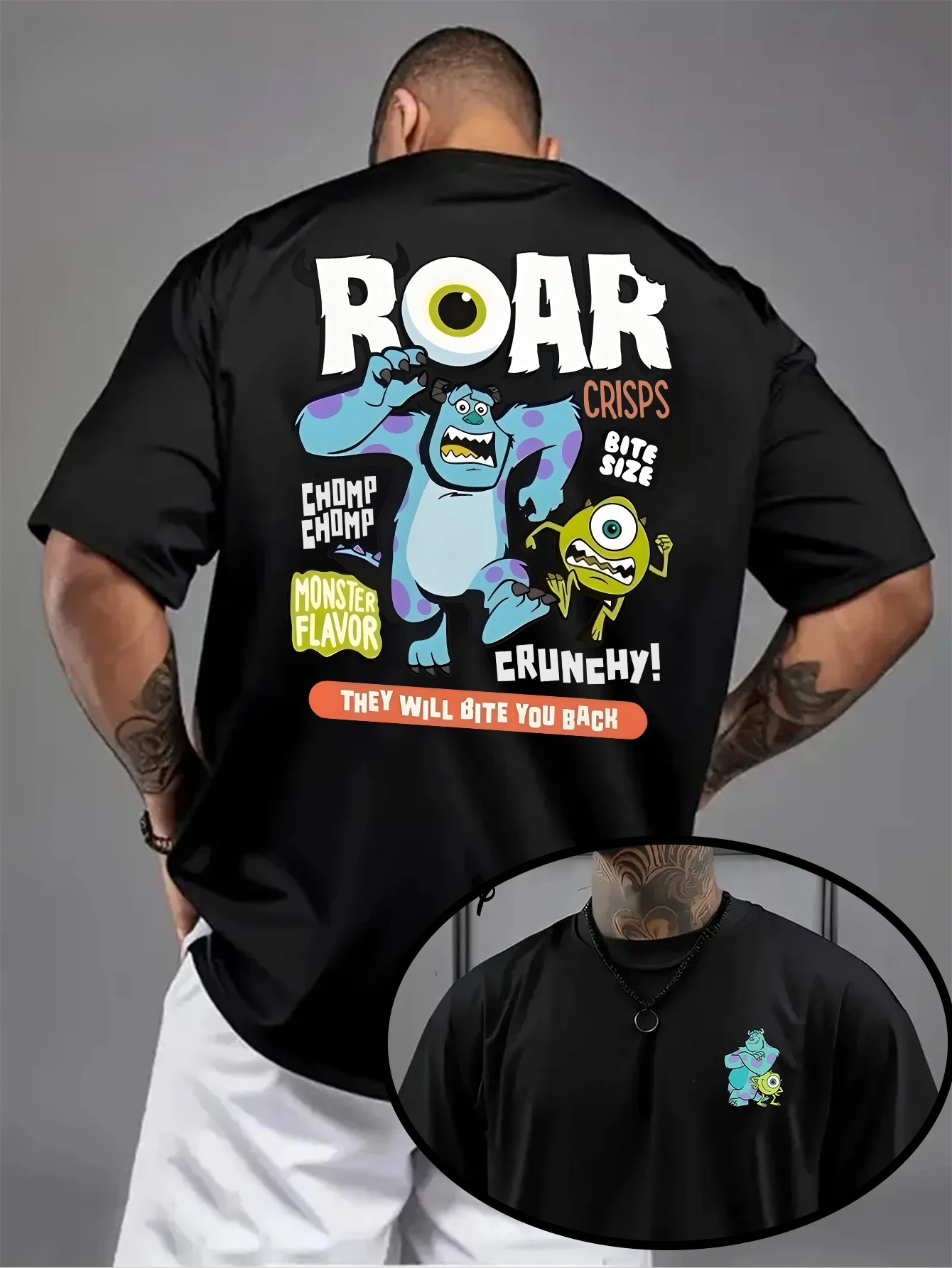 

2025 Men's Monster Power Company Pattern T-Shirt Daily Casual and Themed Activities Wear Unisex Cotton Short Sleeves