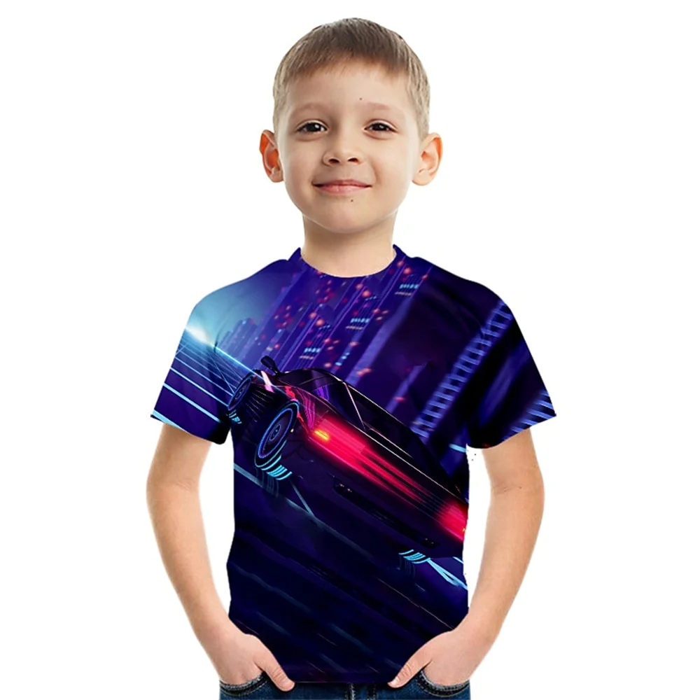 Corrida 3d impresso t camisa crianças aniversário camisetas roupas de bebê meninos meninas camisetas casuais topo verão