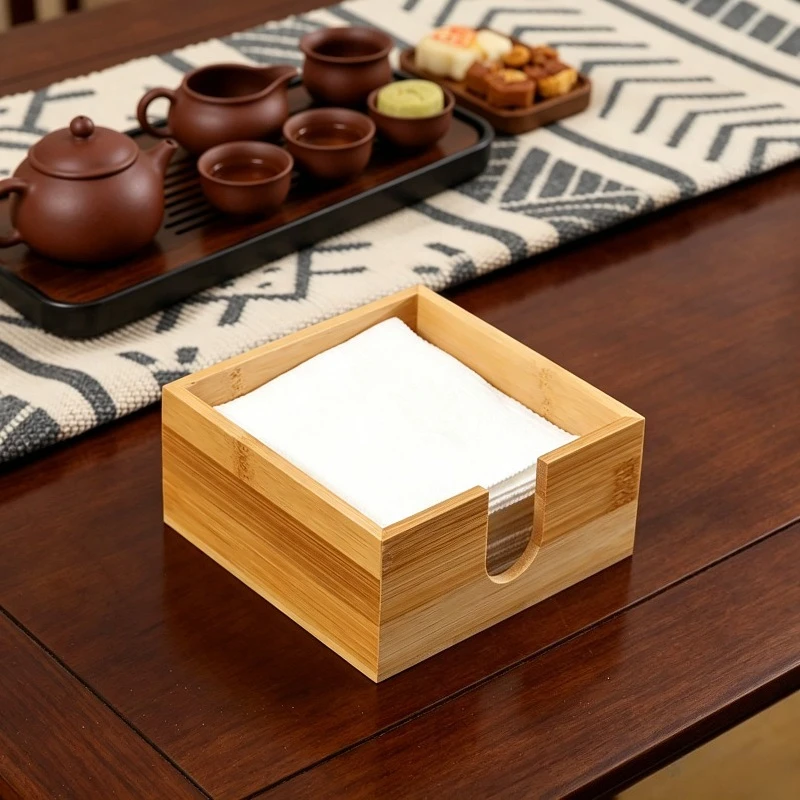 

Бамбуковая подставка для салфеток, водонепроницаемый настольный держатель для салфеток, креативное решение для хранения для кухонь, столовых, отелей