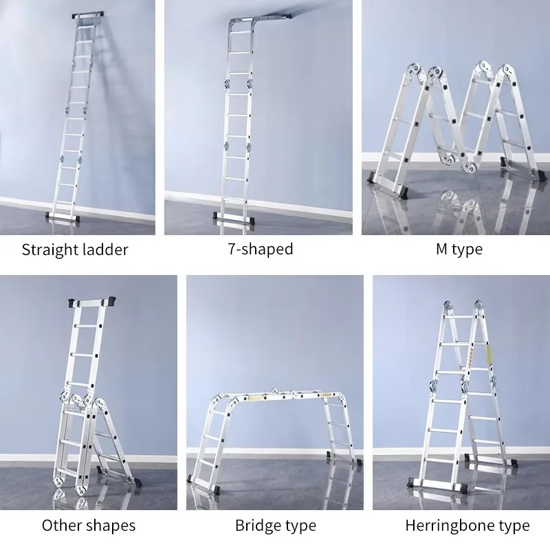 Multifunctional Folding Household Telescopic Engineering Elevator Herringbone Portable Thickening Attic Climbing Ladder