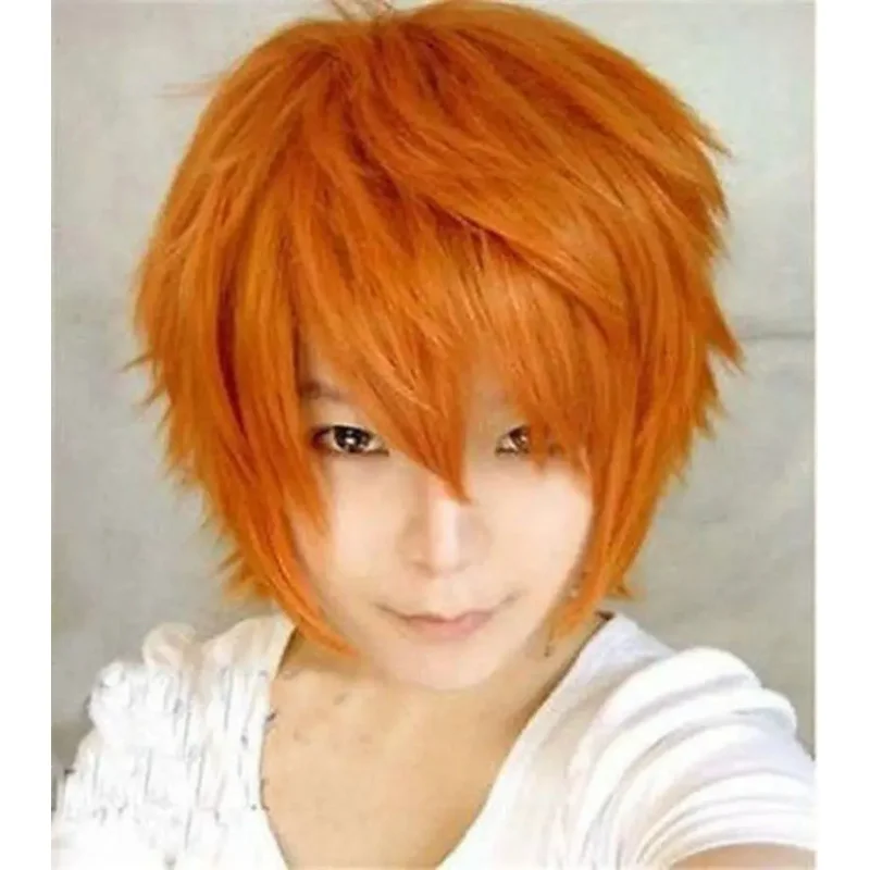 Cosplay Wig For Koushi Sugawara Nishinoya Yuu hinata haikyuu Party Halloween Costume Short Orange Men's Party Pelucas Peruk