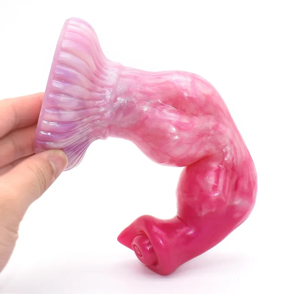 10,82" realistische dierendildo, hondendildo met knoop, fantasiewolf lul buttplug, vloeibare siliconen paardenpenis met zuignap