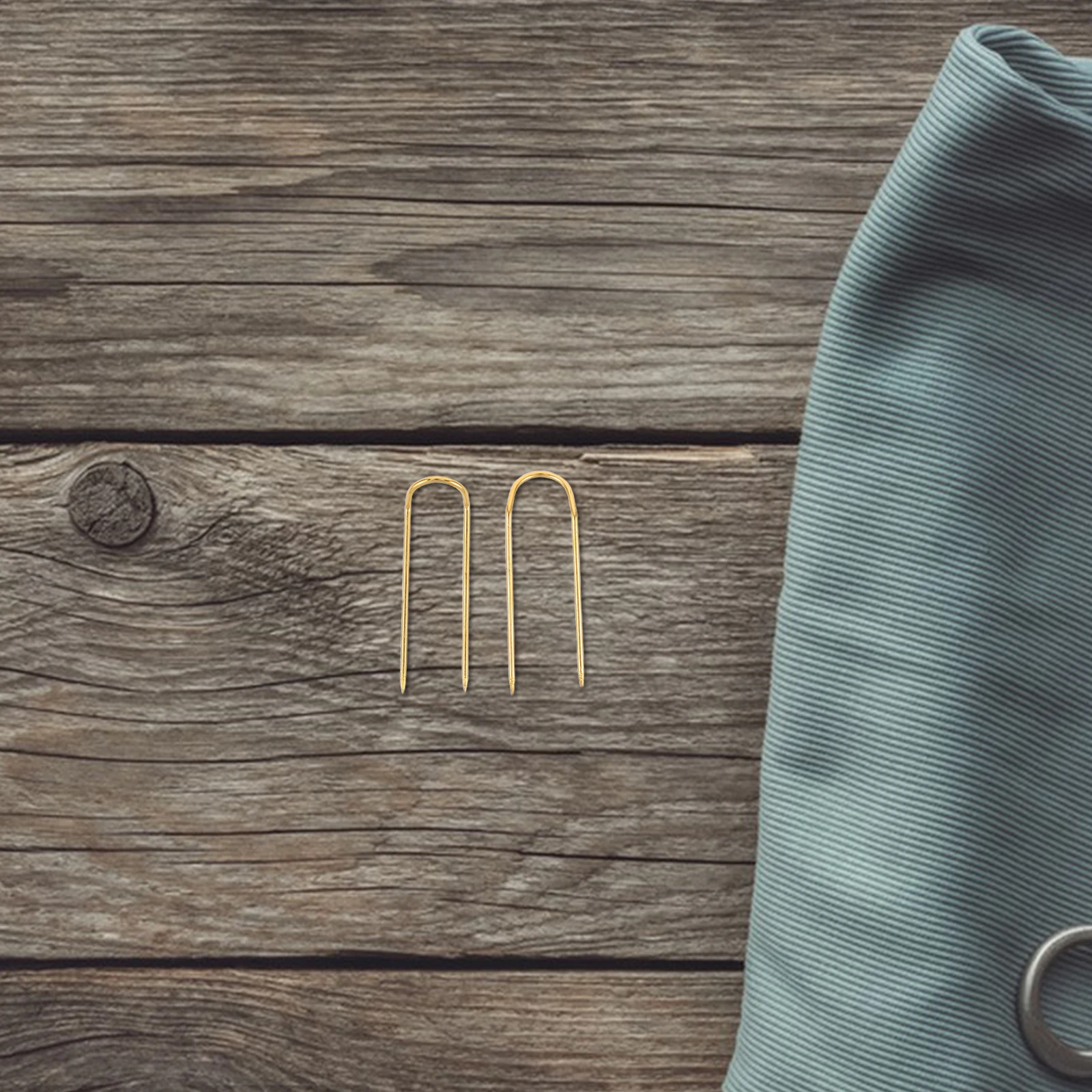 

100Pcs Golden U Pins Double Pointed Metal Fork for Sewing Quilting Crafting Upholstery Home Decor Portable Plastic Box