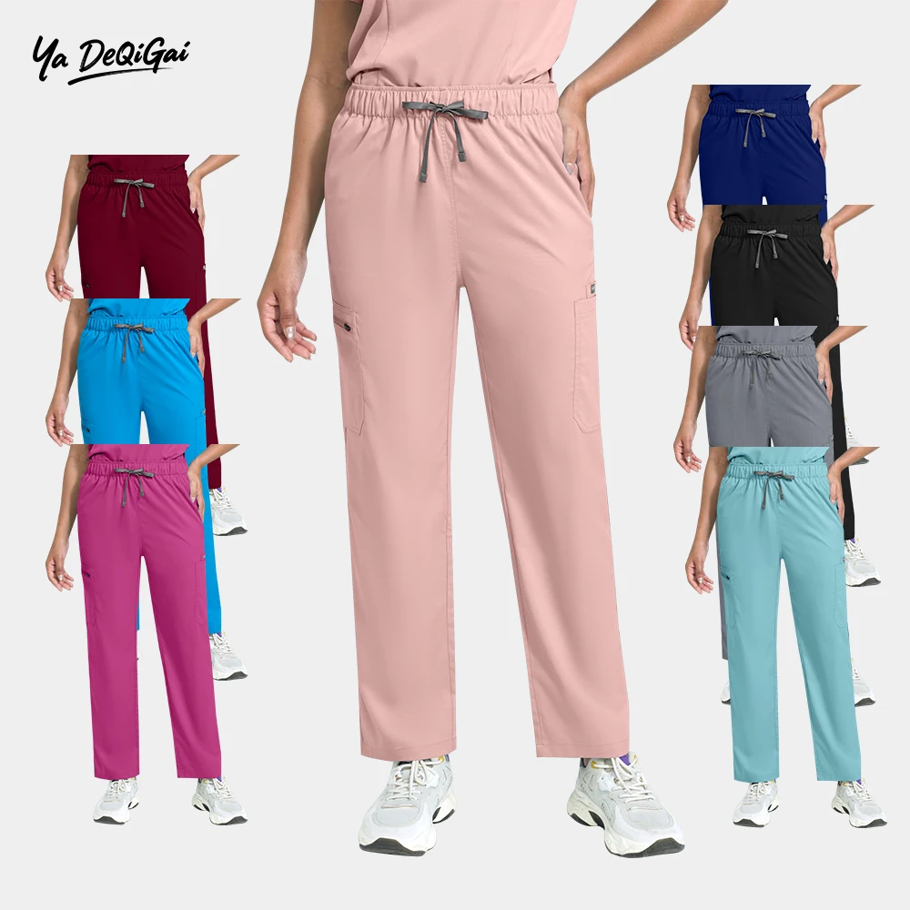 Pantalón de enfermera de Hospital médico, salón de belleza, médico Dental, parte inferior, accesorios de enfermería de laboratorio para hombres y mujeres, pantalones de pierna recta Unisex