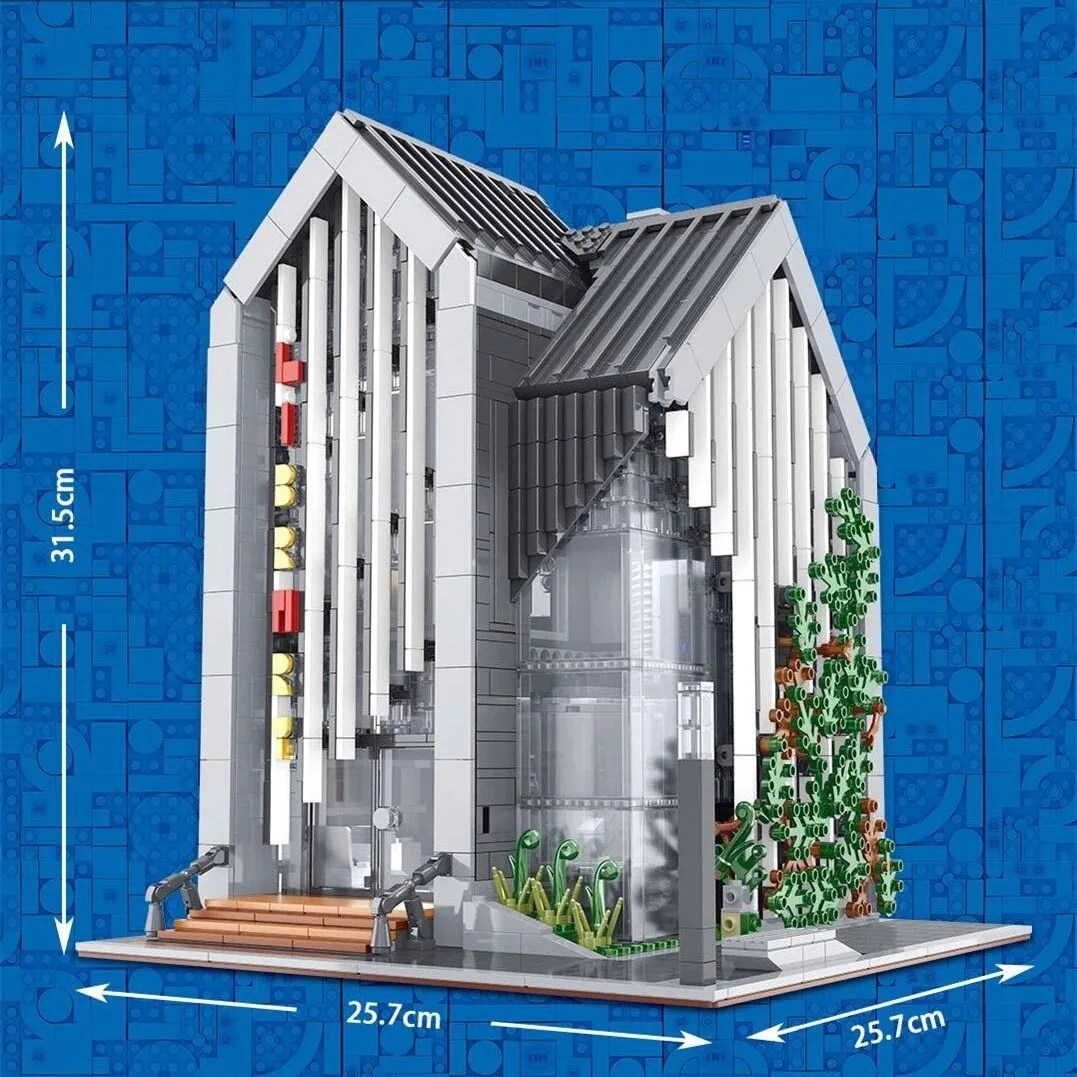 재고 있음 스트리트 뷰 현대 도서관 모델 아이디어 빌딩 블록 2734Pcs Moc 벽돌 어린이 선물 세트 011001