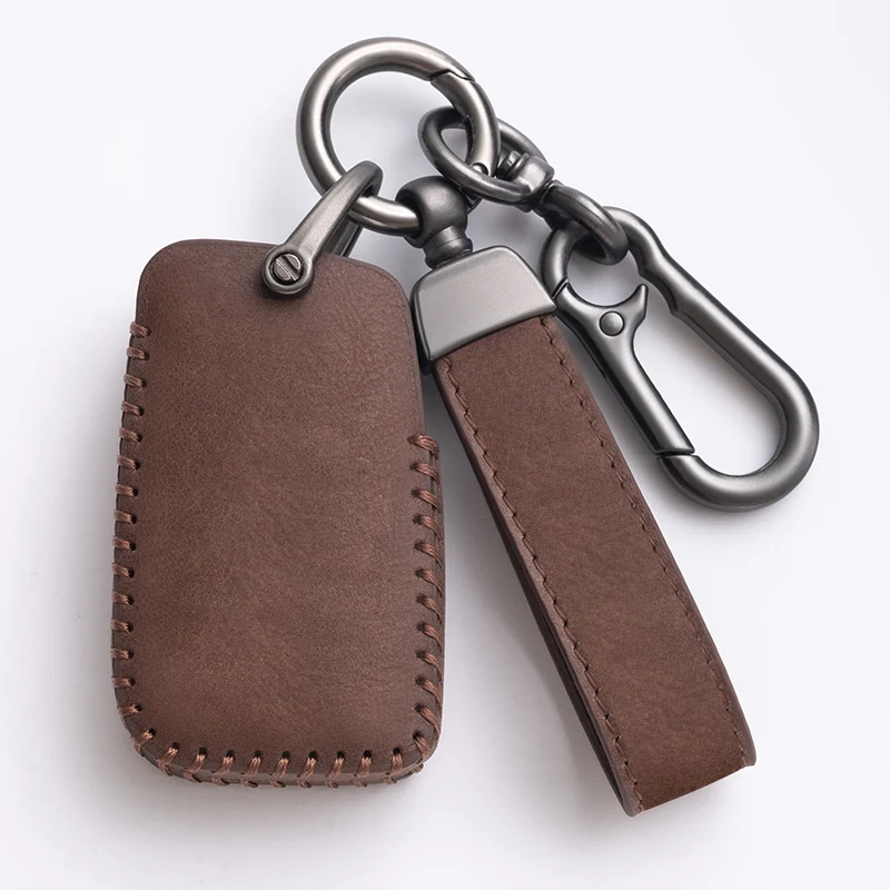 Brown Black Brown Leather Car Key Cover Case for Volkswagen Tiguan MK1 MK2 Magotan Passat B5 B8 Polo Golf 4 5 6 7 Mk7 Jetta POLO