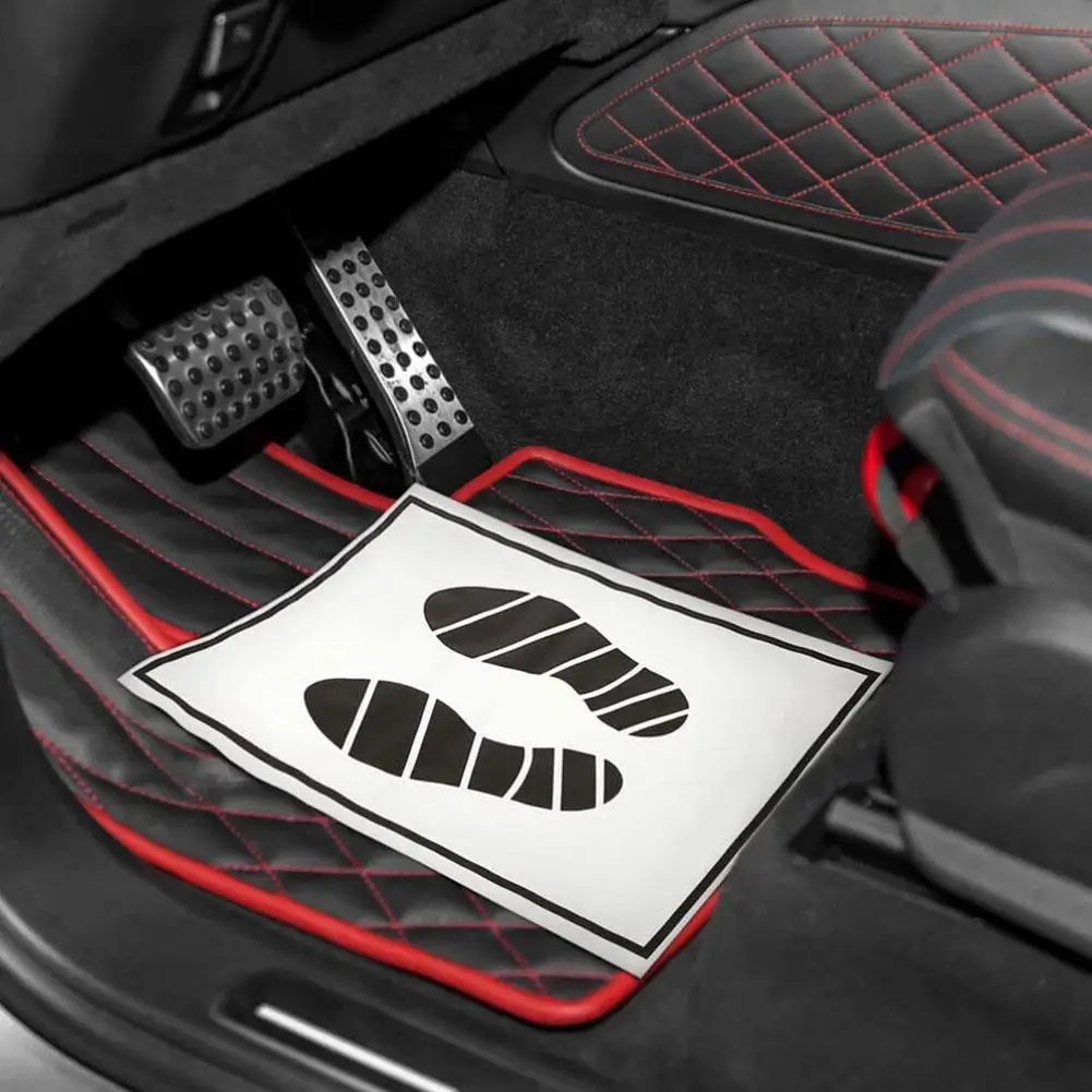 25/50/100pcs Mats Floor Paper Car Cars Automotive Vehicle Waterproof Print Disposable Mat Protector Shoe