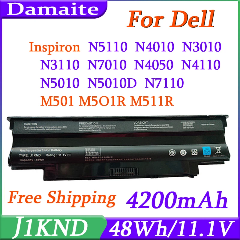 J1KND Laptop Battery for DELL Inspiron N4010 N3010 N3110 N4050 N4110 N5010 N5010D N5110 N7010 N7110 M5110 M4110 M501 Vostro 3750