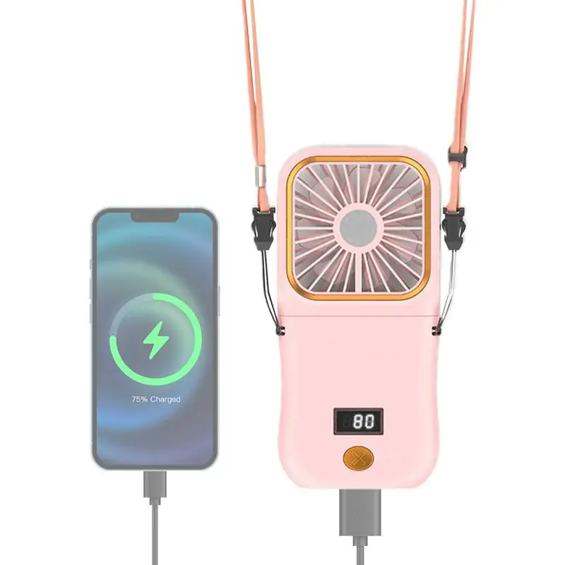 Foldable Mini Fan Hands-Free Necklace Neck Foldable Battery Operated Fan Necklace Fans Battery Operated Handheld Personal Fan