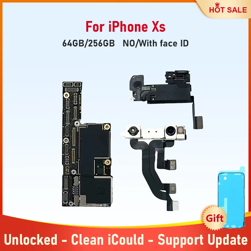 Full Chips Mainboard for iPhone XS 64g 256g Authentic Motherboard With Face ID Unlocked Logic Board Plate With Cleaned iCloud