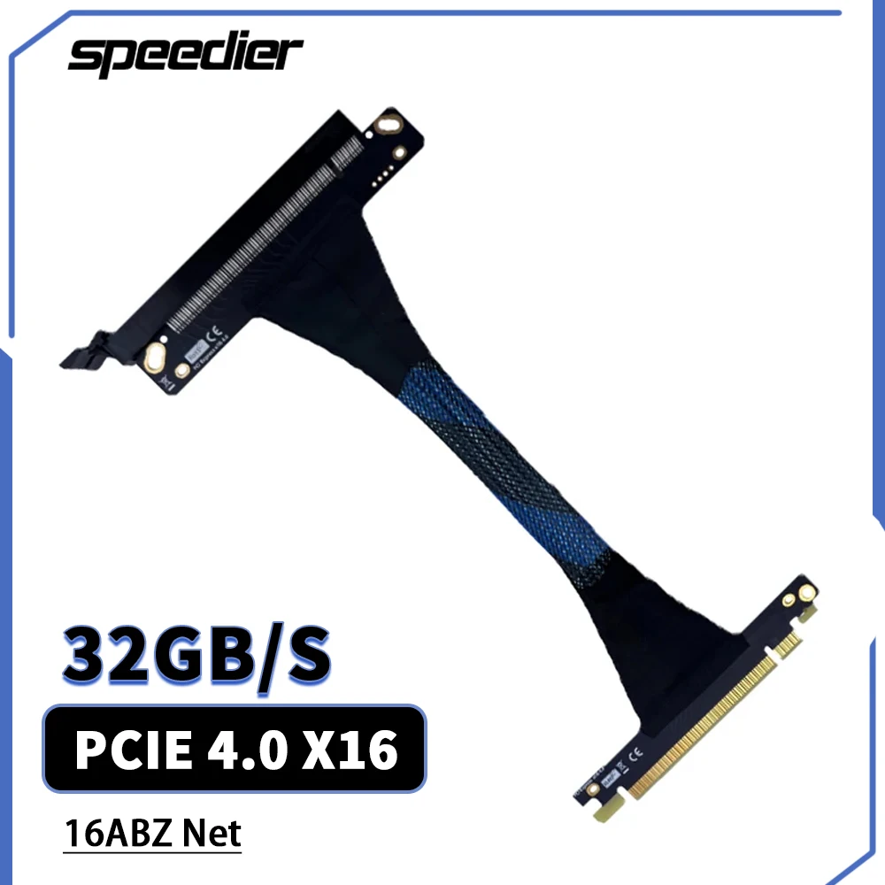 

16ABZ PCI-E 4.0 X16 Graphics Card Extension Cable Riser PCI Express 16x 180 Degree GPU AI Server Adapter Cable 30cm 40cm 50cm