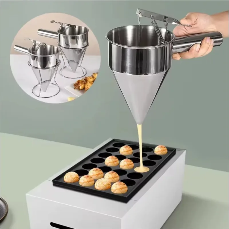 17Mm stainless steel funnel-type octopus ball tool for waffle batter dispensers, pancake makers, cooking tools