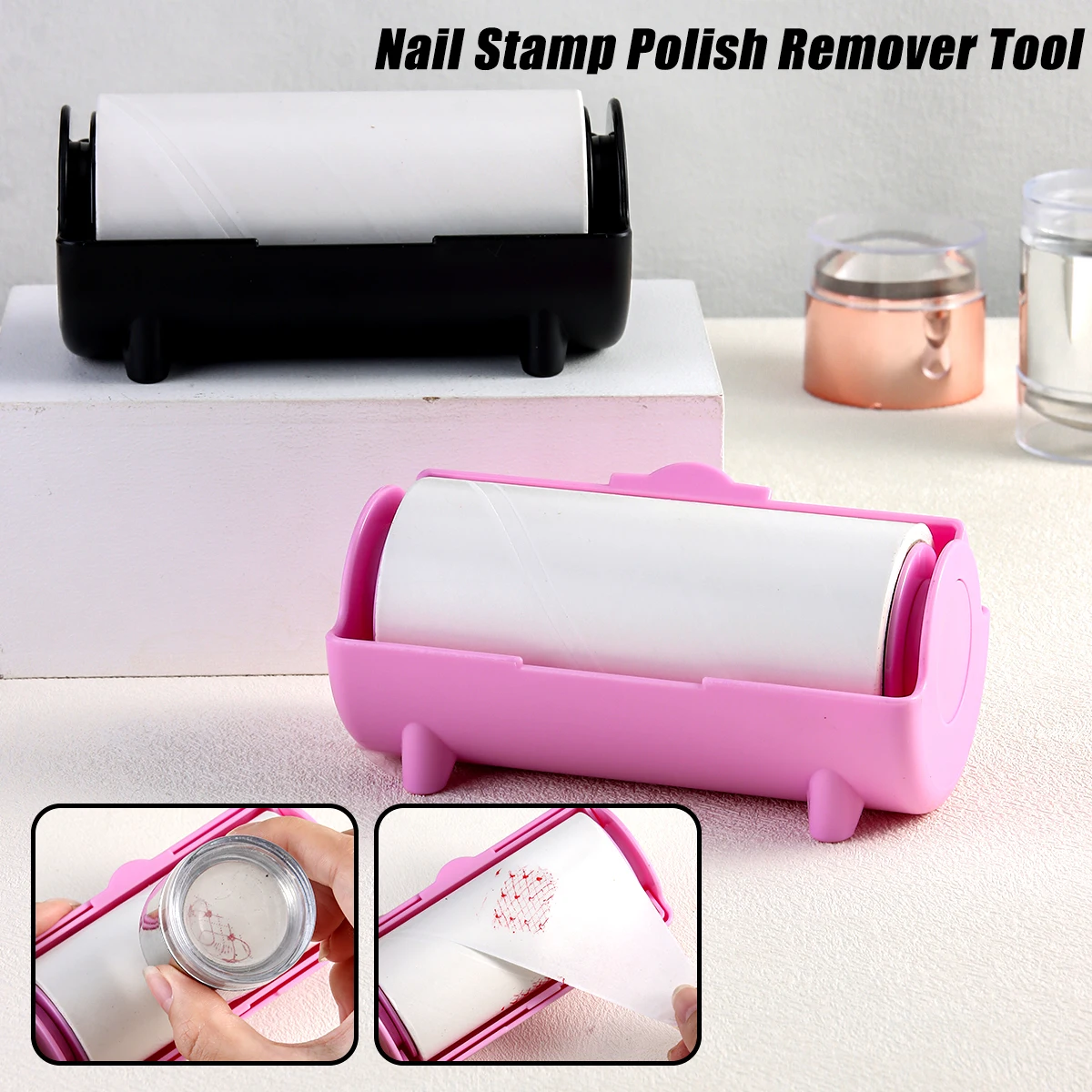 Double Sided Nail Stamp Blotting Paper 60Pcs/Roll Remove Printing Oil Nail Stamper Cleaning Tools Stickiness Paper Nail Salon