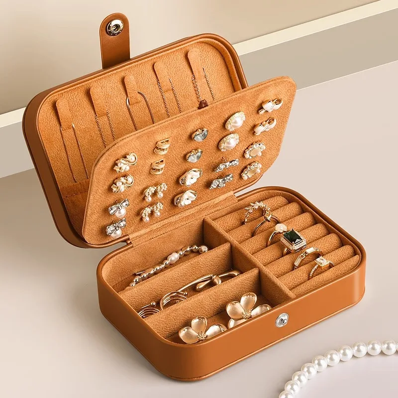 

Jewelry Storage Box Exquisite Leather Earrings and Earrings Storage Box Bracelet Ring Necklace Portable Jewelry Box