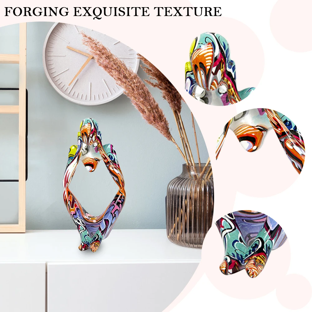 Sculpture de Graffiti Colorée en Résine, Figurine Abstraite de Penseur, Collection de Bureau, Décoration pour Nikde Maison, Bureau