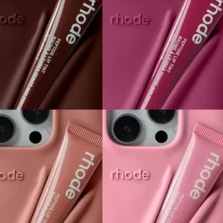 Autumn Limited Edition Rhode Lip Case for iPhone 16 15 14 13 12 11 Pro Max Plus Bubble Soft Silicone Lipstick Gloss Phone Cover