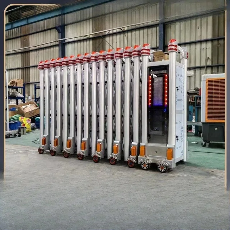 Stainless steel sealing plate electric telescopic door intelligent remote control automatic folding and shrinking door