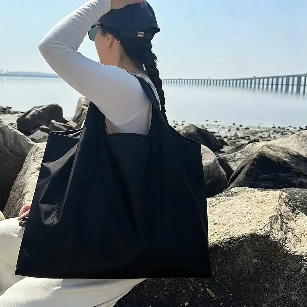 

Складная экологичная сумка для покупок из ткани Оксфорд с сумкой для хранения, сумка через плечо, большая вместимость, легкая, для супермаркета