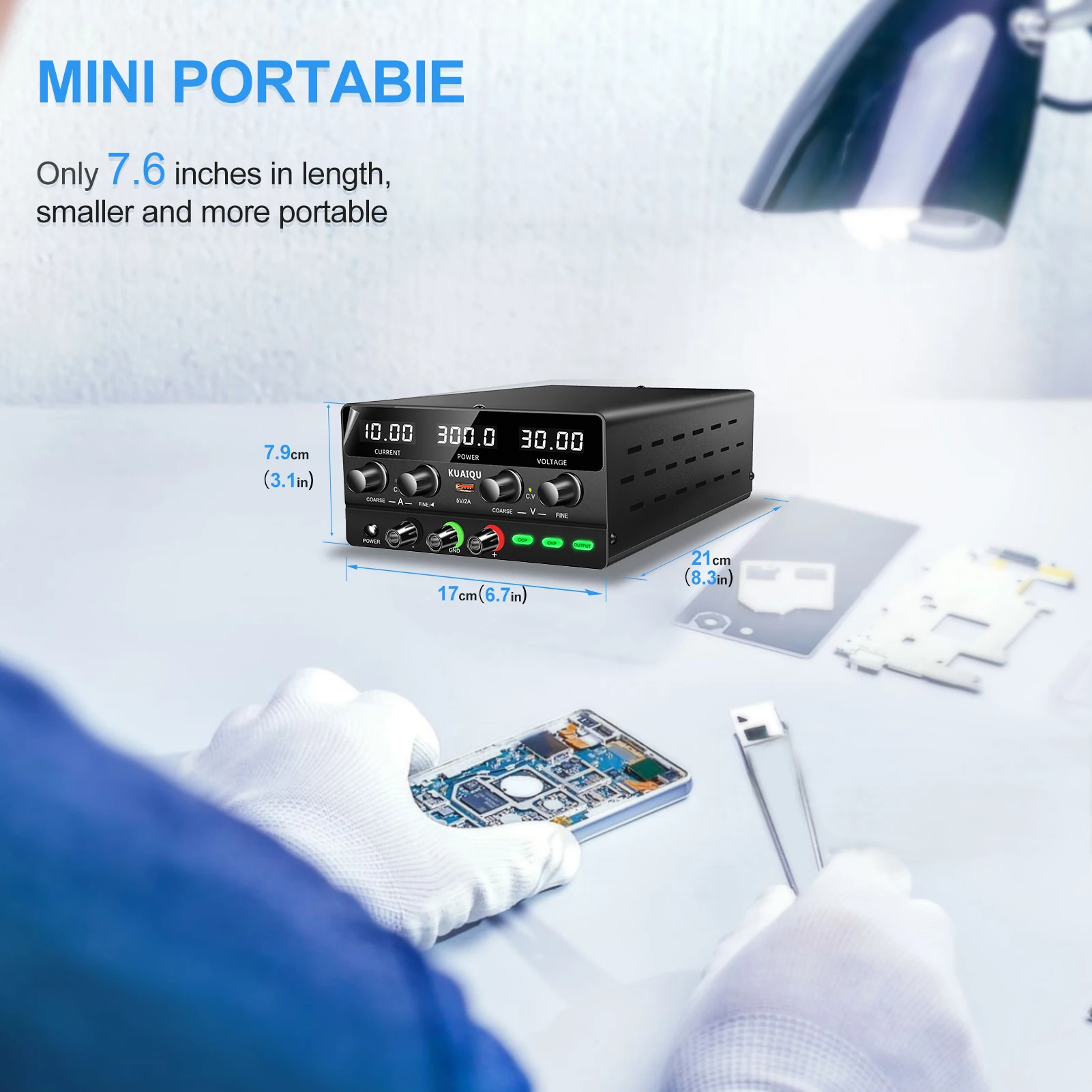KUAIQU 160V 2A 320W Einstellbares DC-Netzteil 30V 10A Labor-Netzteil 300W Spannungsregler Stabilisator OCP/OVP/Ausgangsschalter Tisch-Netzteil 60V 5A Summer USB 5V2A Für Test, Reparatur, Telefon, PCB 5V/12V/24V – Detail 9