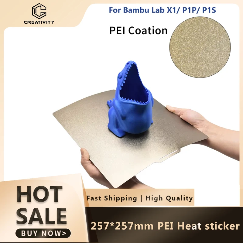 

3D Printer Accessories For Lab X1/P1P/P1S PET Spring Steel Build Plate Heat Bed 257*257mm PEI Heat sticker Double Side Printing