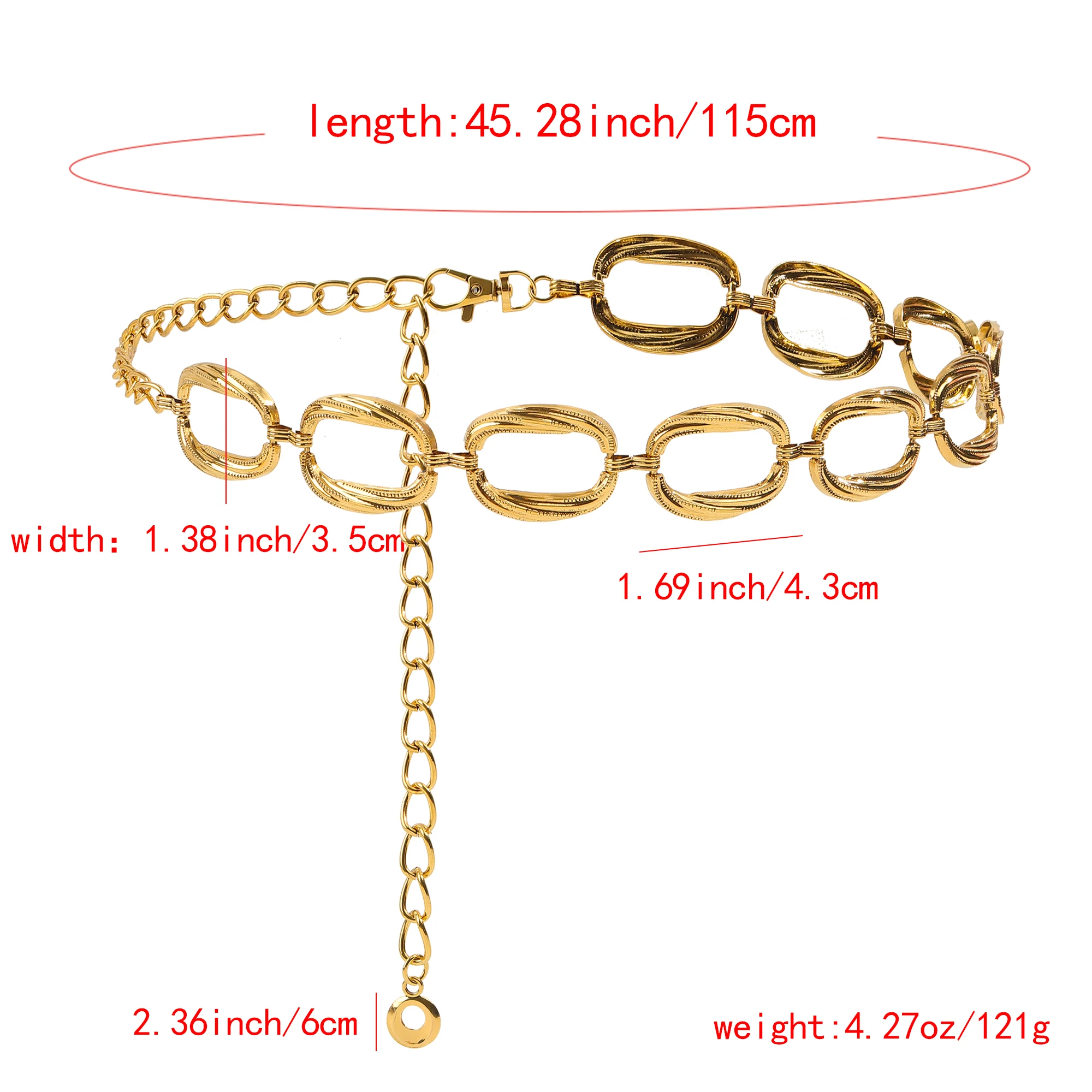The new oval waist chain metal - Women Accessories Wholesale China ulasan dan harga