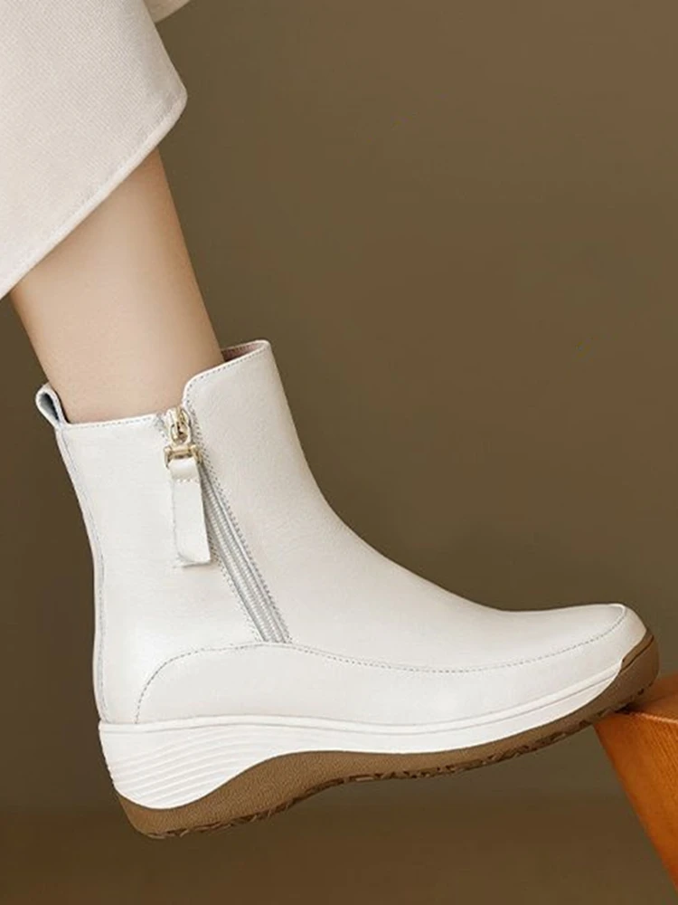 

Faionable ort Boots Women's Thi Bot Genuine Leather Boots Comfortable Outdoor Desert Boots 55cm Autumn 2024