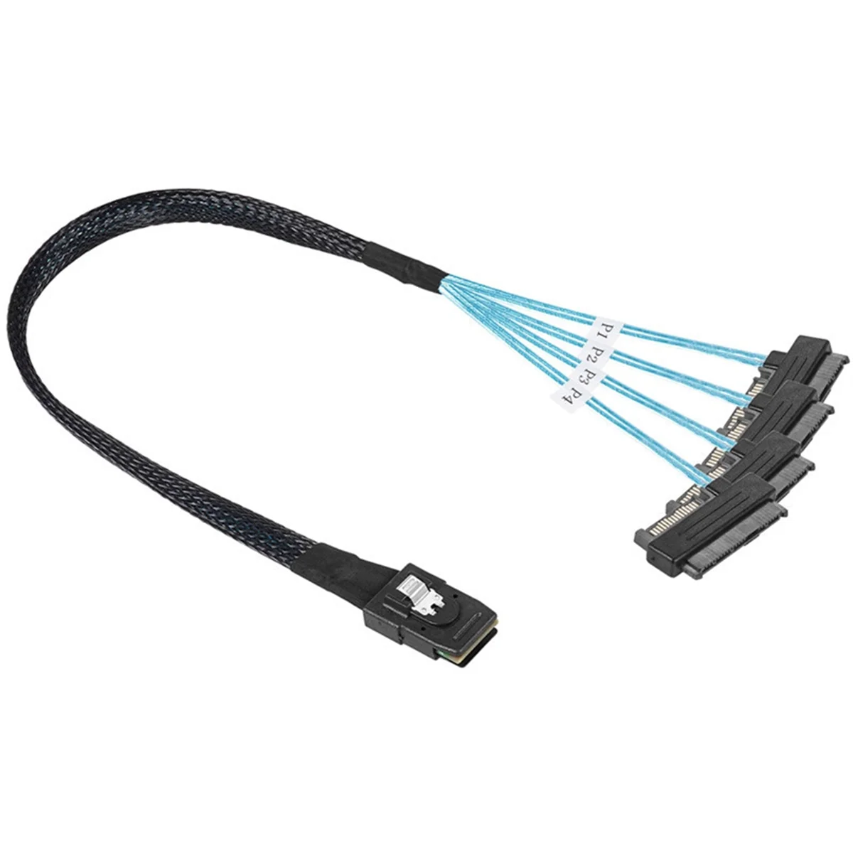 A56XQ Mini Sas Sff-8087 to 4 Sff-8482 Server Array Card Hard Drive Data Cable Sata Power Cable 1m