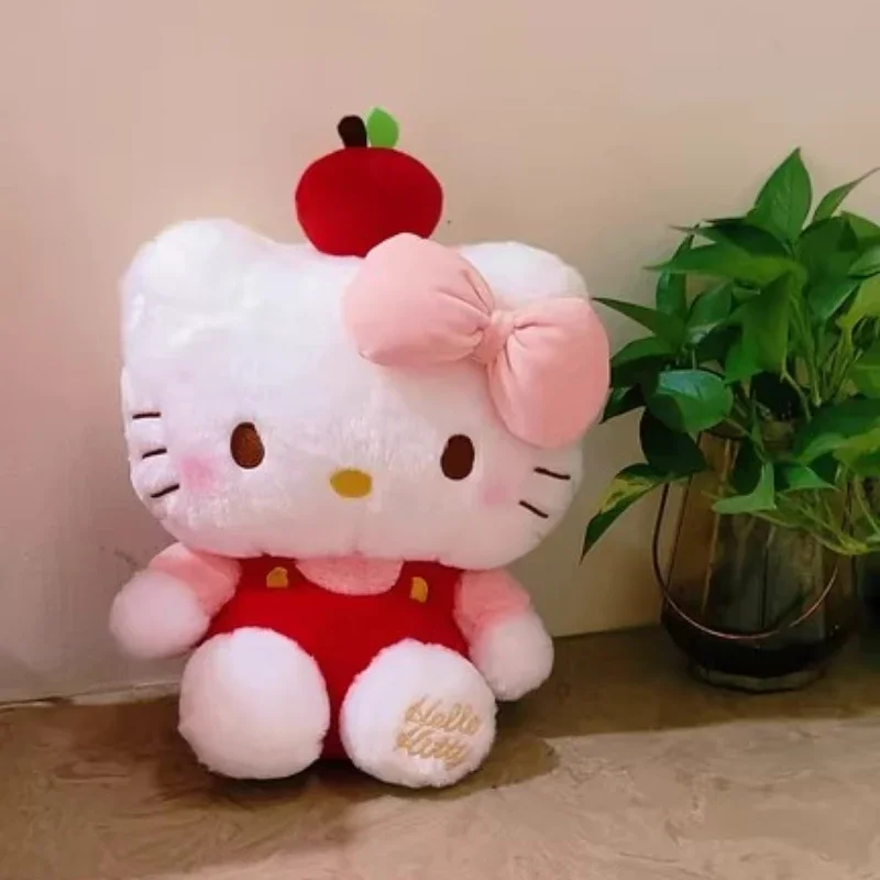 Sanrio Hello Kitty Apple juguete de peluche decoración de la habitación lindo dibujos animados comodidad suave almohada muñeca chico cumpleaños regalos de navidad