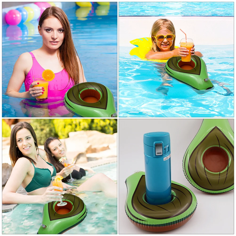 

6Pcs Inflatable Avocado Floating Drink Cup Holders Pool Party Summer Accessories Floating Drink Holders