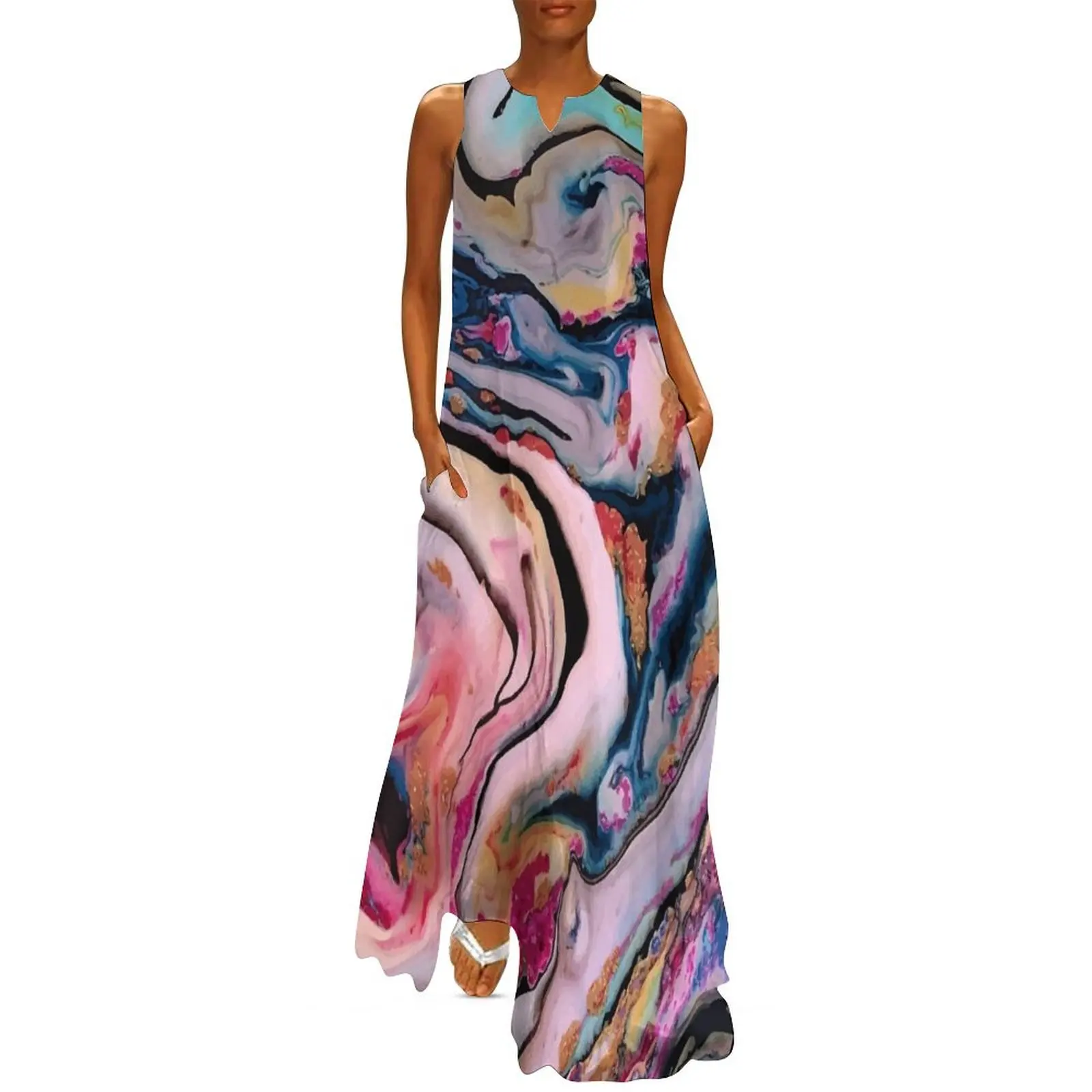 

Colorful Fantasy Abstraction Long Dress Casual dresses Dress for girls elegant women"s sets