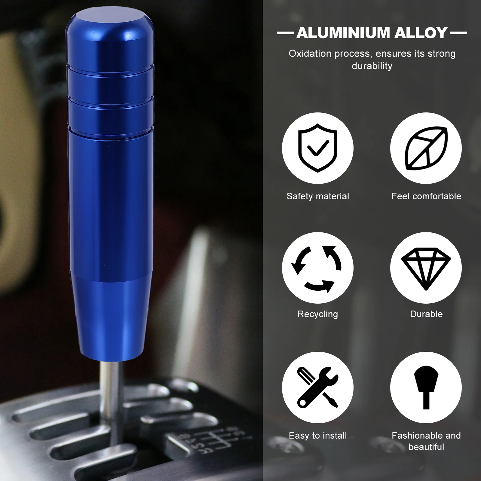 

Aluminum Alloy Gear Shifter Knob Universal Fit For Car Modified Manual Transmission Shift Lever Replacement Durable Auto