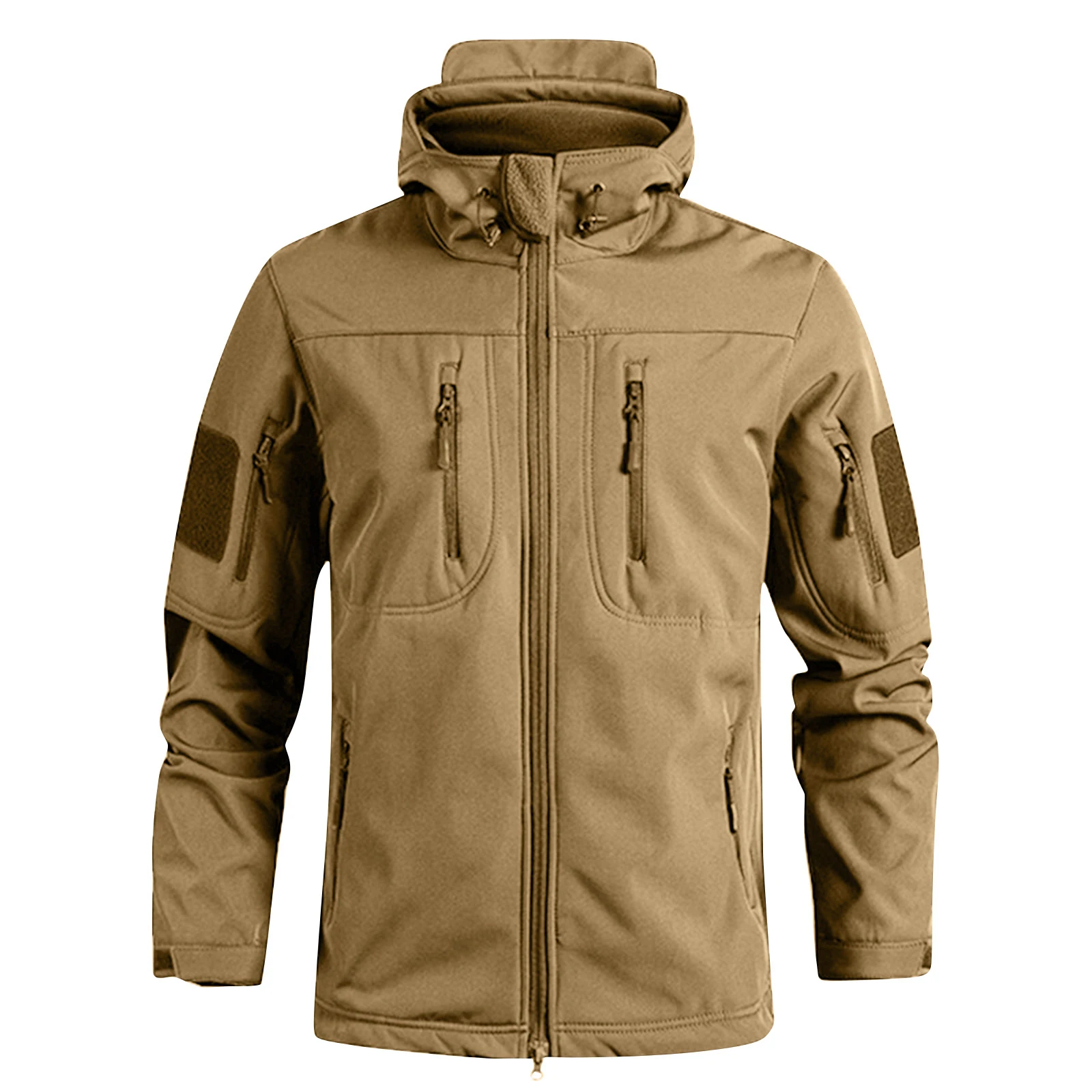 Warm Camouflage Sports Outdoor Shell Men's Windproof Mountain Climbing Jacket Waterproof Cycling Coat with Hood for Hiking
