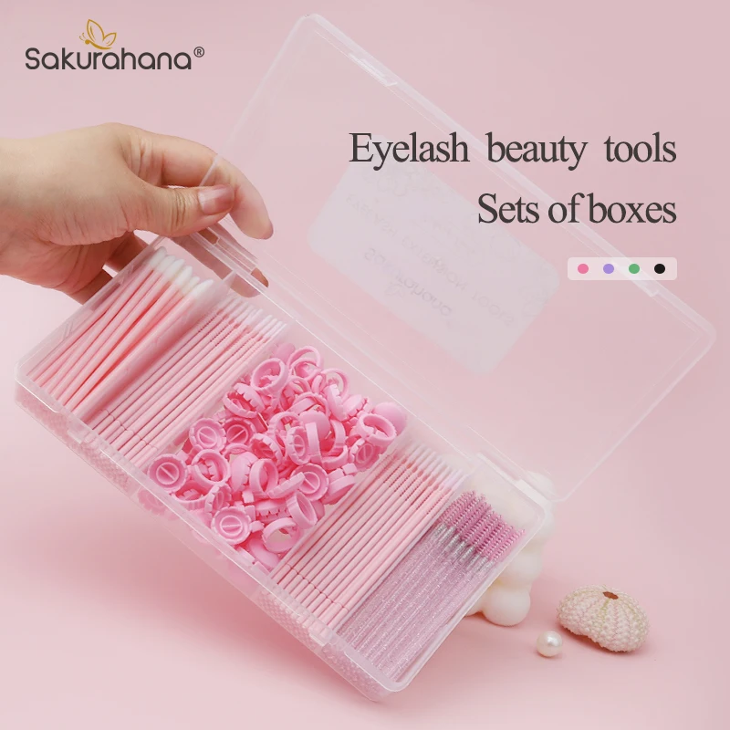 SAKURAHANA ขนตากล่องเก็บฝาครอบ Lash อุปกรณ์เสริม Lashes Tweezer อะคริลิคความจุขนาดใหญ่โปร่งใสกล่องเครื่องมือแต่งหน้า