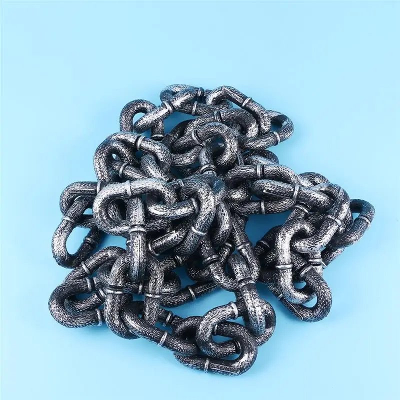 1M Halloween Simulation Chain Party Layout Decor Plastic Barrier Chain Halloween Performance Stage Props Costume Accessory