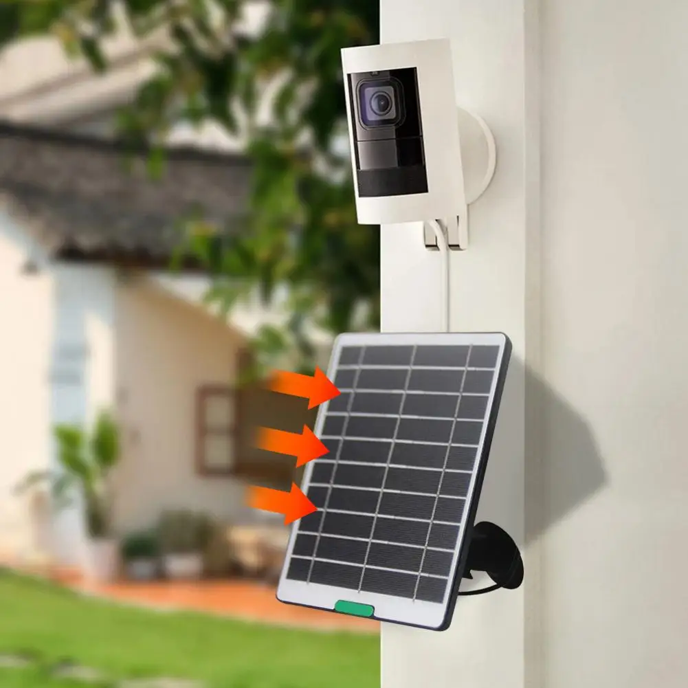 Eaves Solar Panel 5.3w Single Silicon Solar Panel Ip65 Waterproof Power Supply for Ring Doorbells Security Cameras for Security