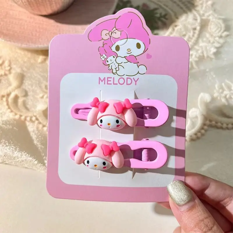Кавайные персонажи мультфильмов «Hello Kitty Kuromi», моя мелодия, заколка для волос с утконосом, головной убор с милым сердечком для девочек, оптовая продажа
