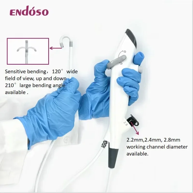 Endoso 5.3mm Flexible Disposable USB Bronchoscope 600mm Working 2.2mm Digital Bronchus Single Use Endoscope Medical ENT